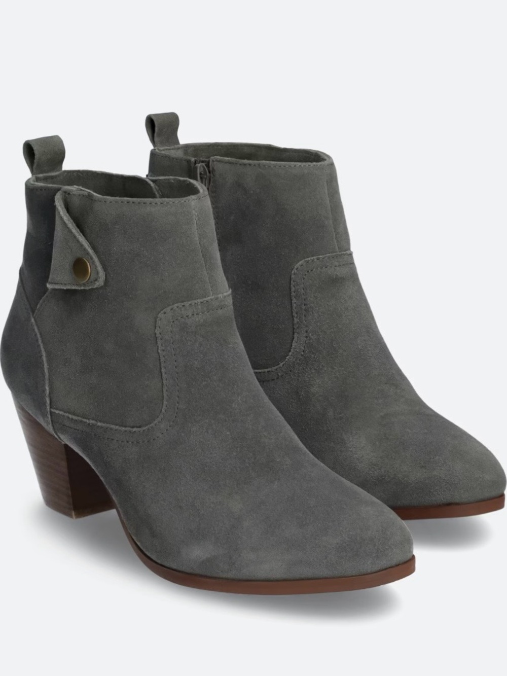Diba Gray Suede Ankle Booties
